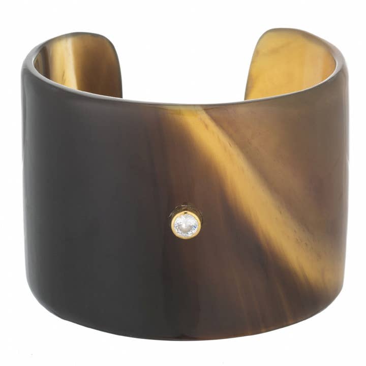 Honey Horn Cuff Bracelet with Crystal for wholesale by VIVO