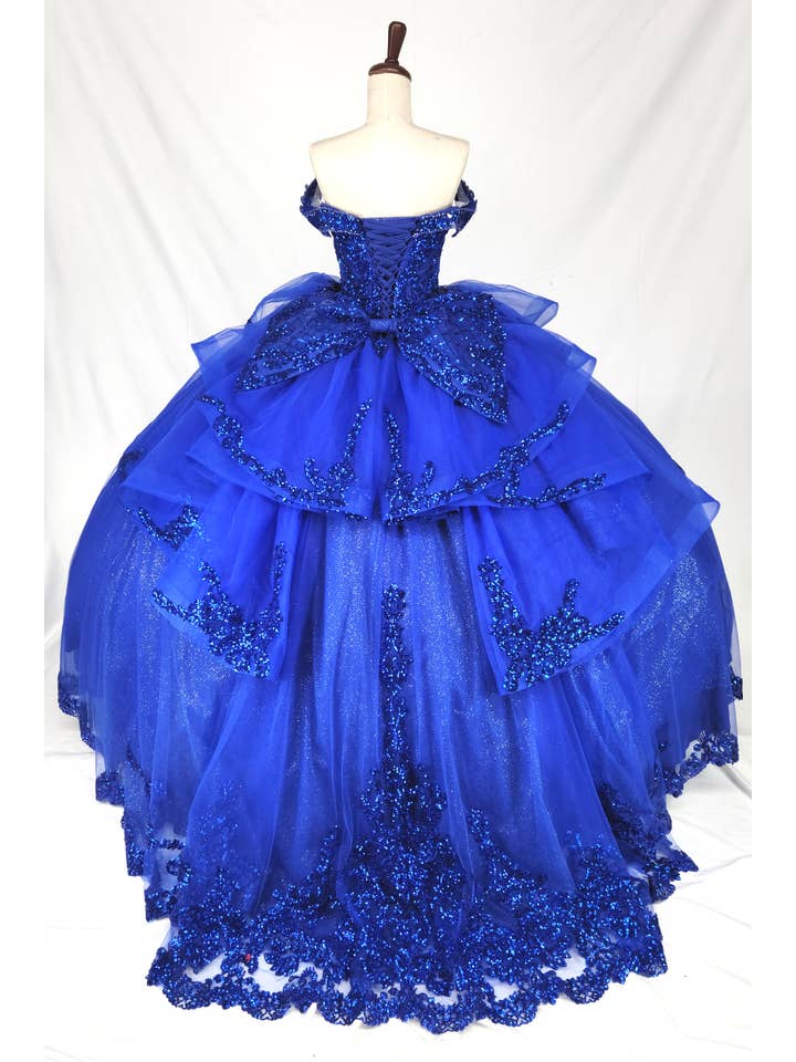 Chicas - Wholesale Dress - Women's - Multilayered Quince Dress With Bow and Sequins CHF306312