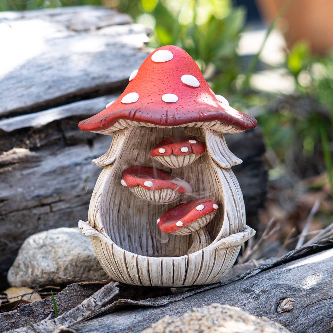 Pacific Trading - Wholesale Incense Holder - Toadstool Mushroom Backflow Waterfall Incense Burner