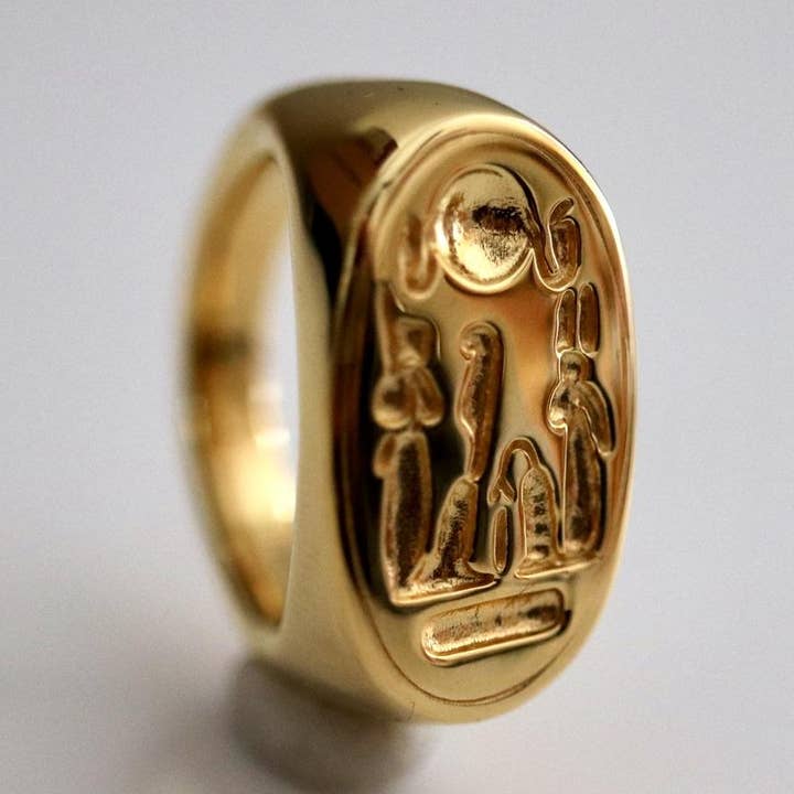 BoneNE, LLC - Venta al por mayor Anillos grandes/de cóctel - Anillo Nefertiti - Chapado en oro