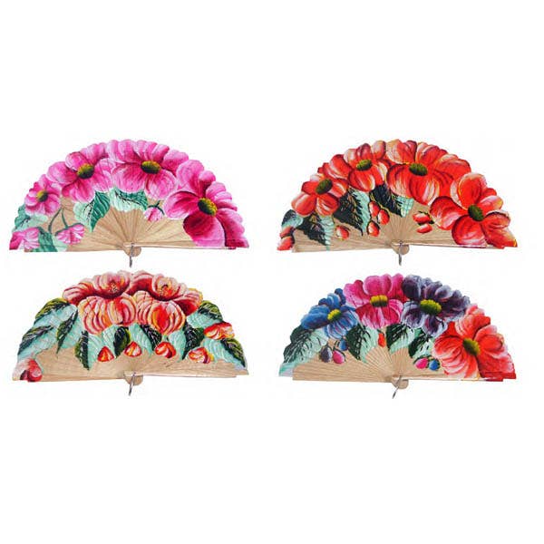 Assortiment Éventail Bois Grandes Fleurs pour la vente par JUMI