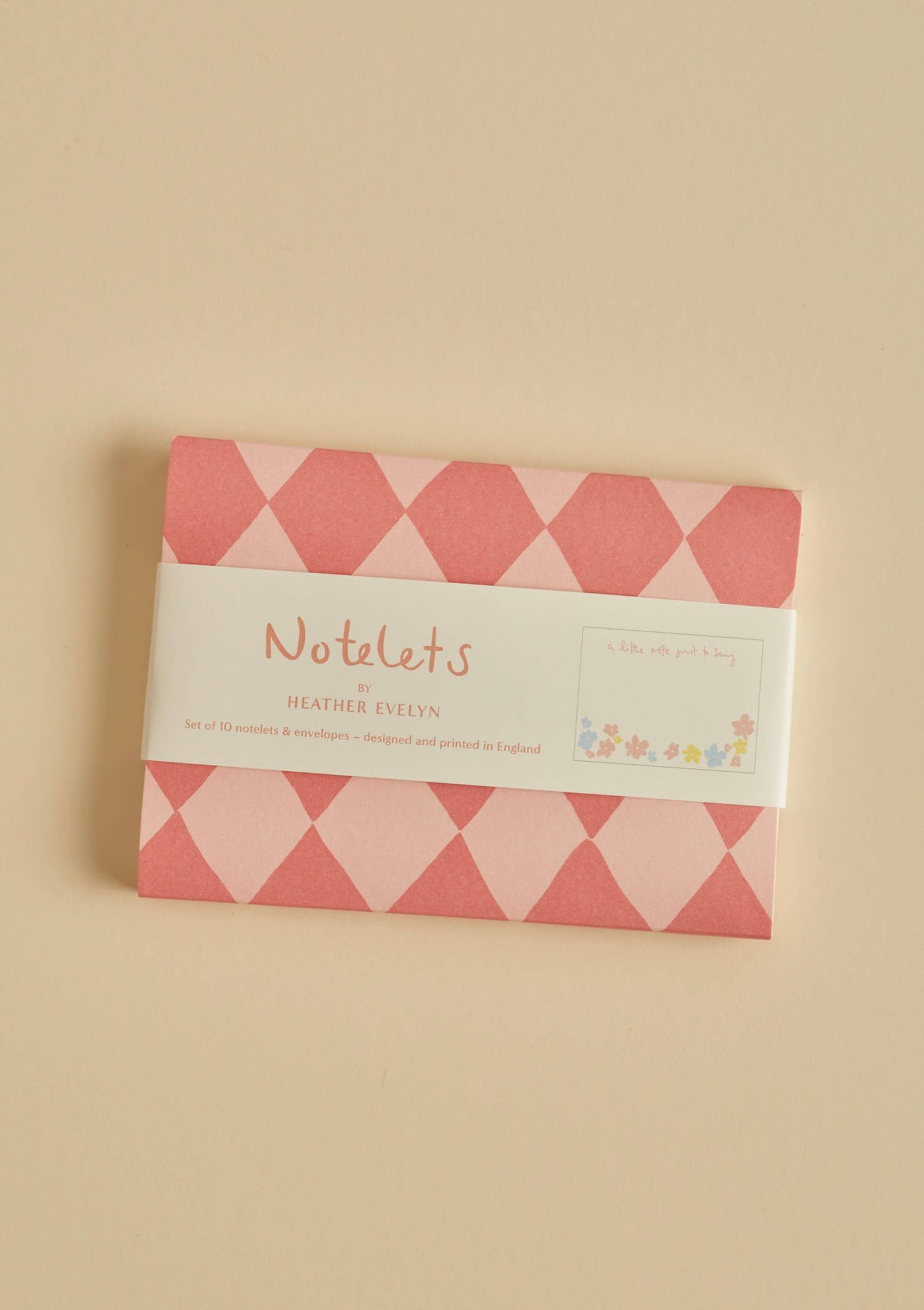 Heather Evelyn – wholesale Stationery/notecard set – Set of 10 Notelets - A little note just to say Floral 1