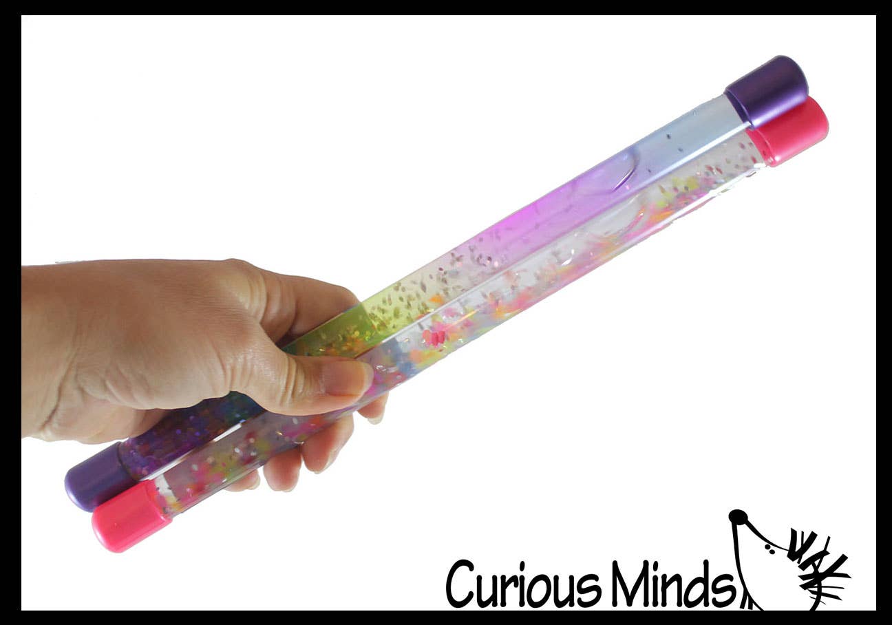 Curious Minds Toys - Wholesale Fidget Toy - Kids - 1 Glitter Baton - Twirling Wand for Dance, Parties, Liquid M5