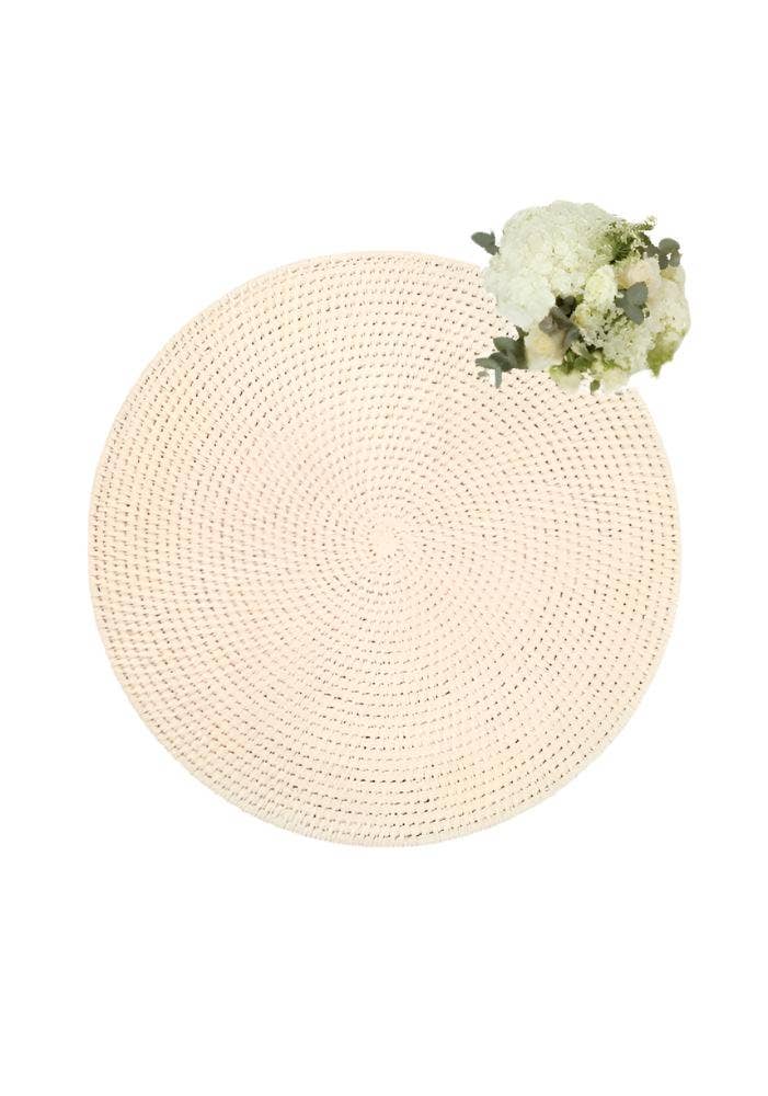 Madame Smart Ltd – wholesale Placemat – Round & Round Rattan Placemat Sand Colour - Set of 42