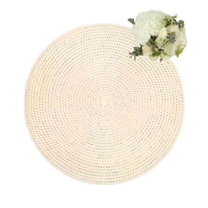 Madame Smart Ltd – wholesale Placemat – Round & Round Rattan Placemat Sand Colour - Set of 42