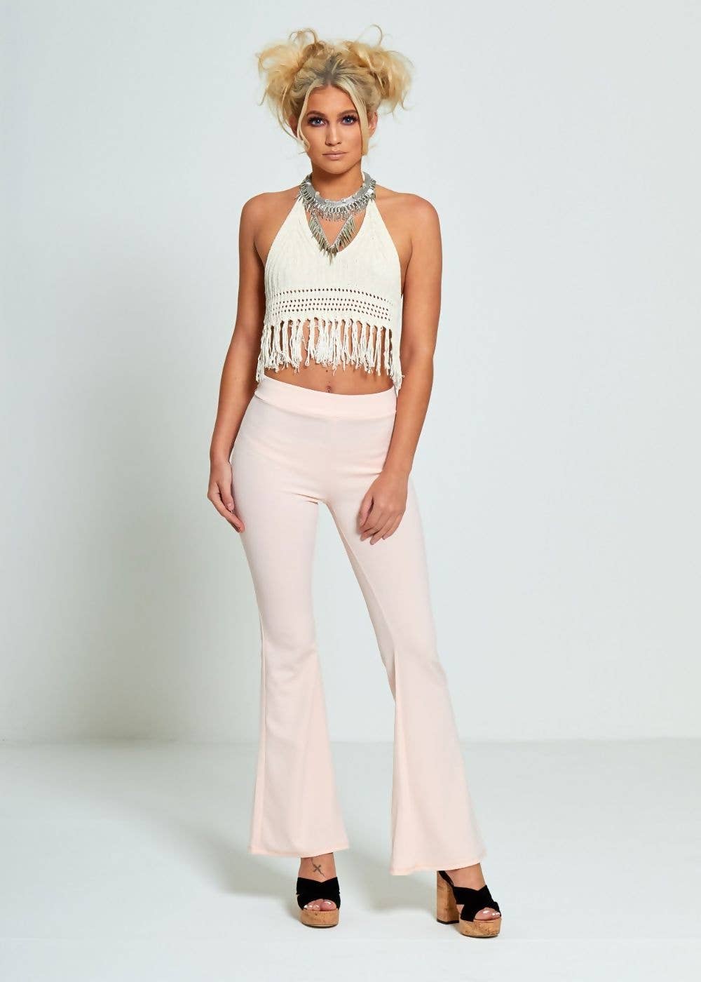 NUDE PINK WOVEN TROUSERS for wholesale on Faire4