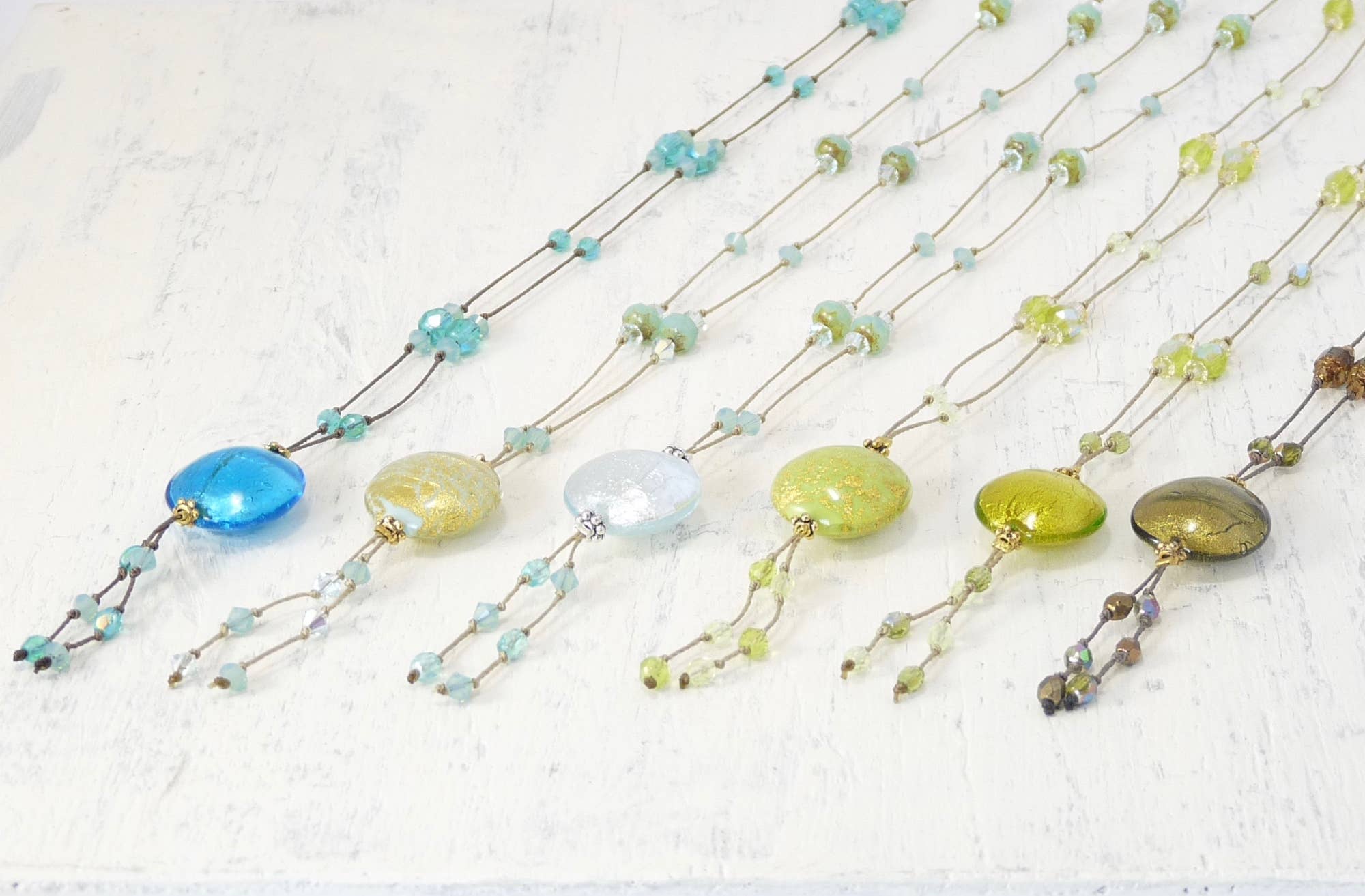 Marlene VanBeek Jewelry – Colar pingente/pendente por atacado – Colar Pendant Murano - 6 Cores0