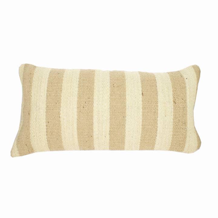 Jute kussen met vulling - Natural Cream Stripe 30x60cm voor wholesale door Fiona Walker England