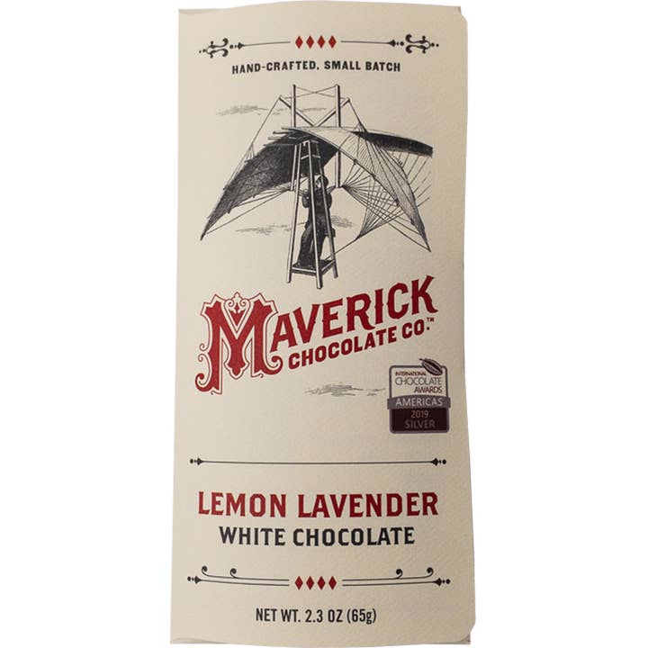 Lemon Lavender White Chocolate for wholesale by Maverick Chocolate