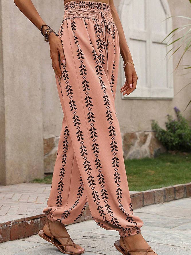 Comely Fashion - Wholesale Pants - Women's - Loose High Waist Printed Knickerbockers Pants8