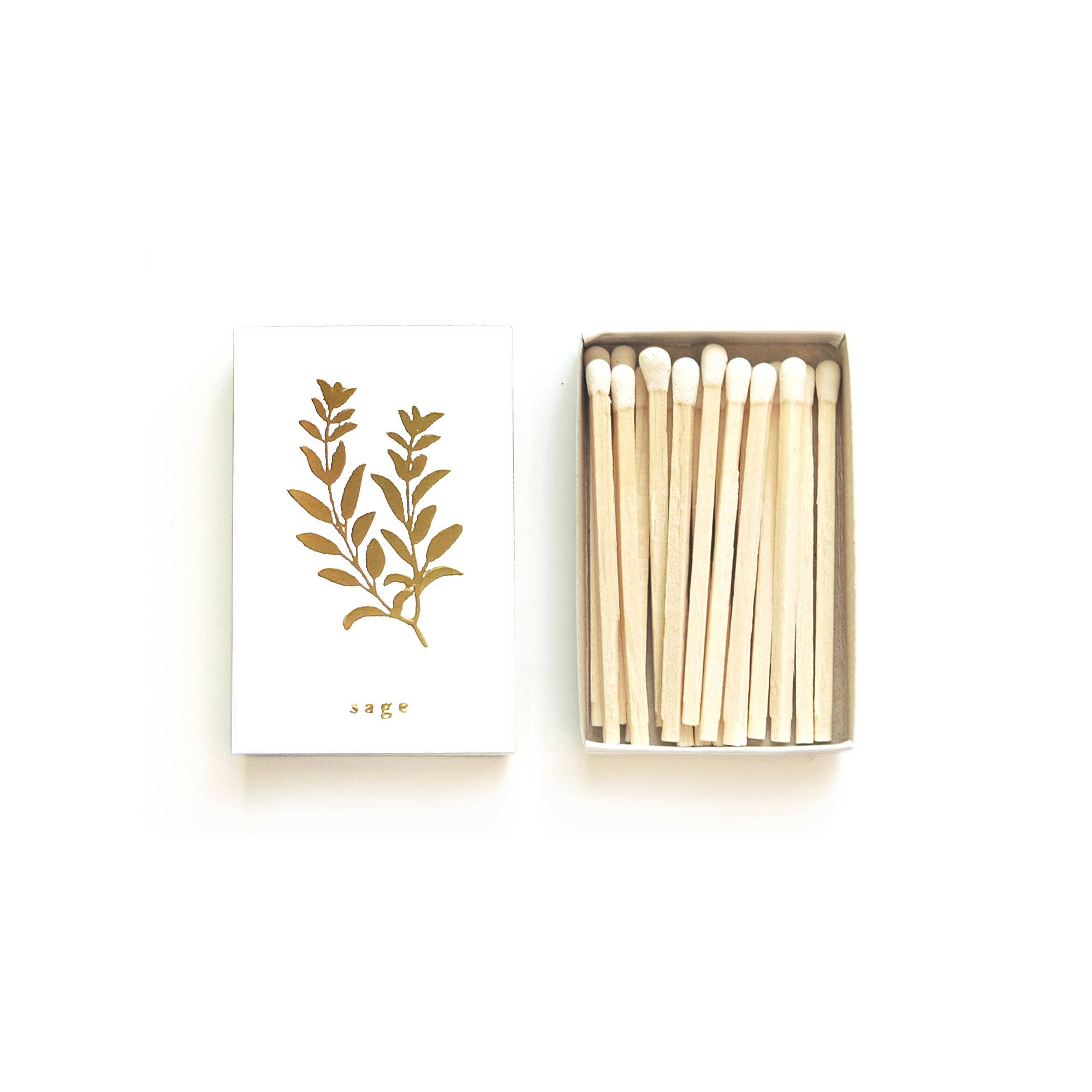 Studio Portmanteau - Wholesale Matches - Sage Matchbox | Embossed Botanical Match Holder