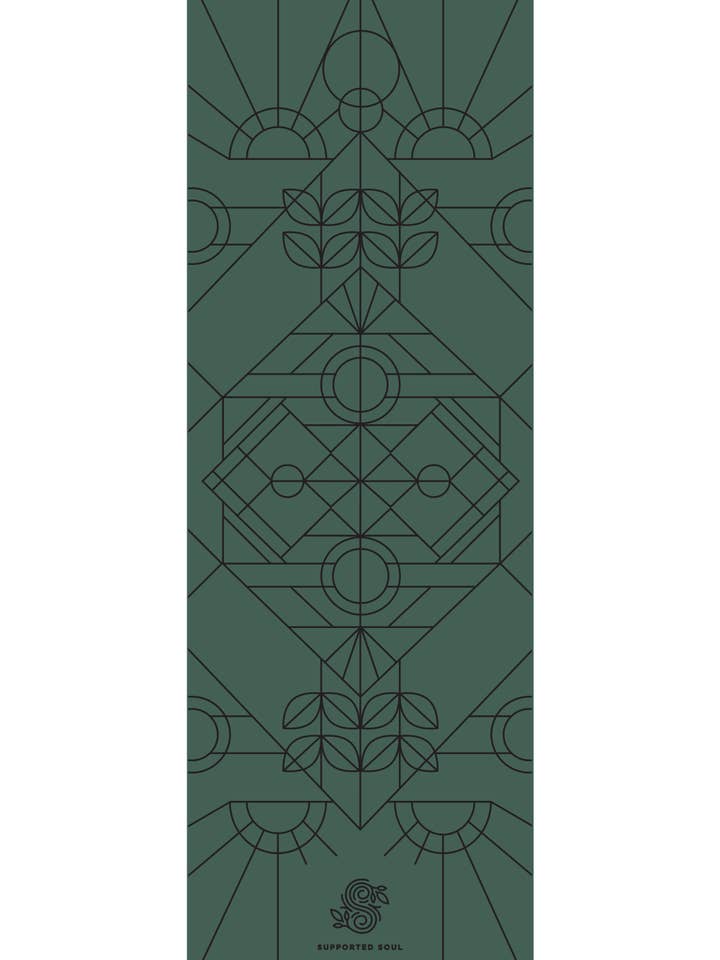 Pro Grip Original Yoga Mat - Deco Alignment (Evergreen) for wholesale by Supported Soul