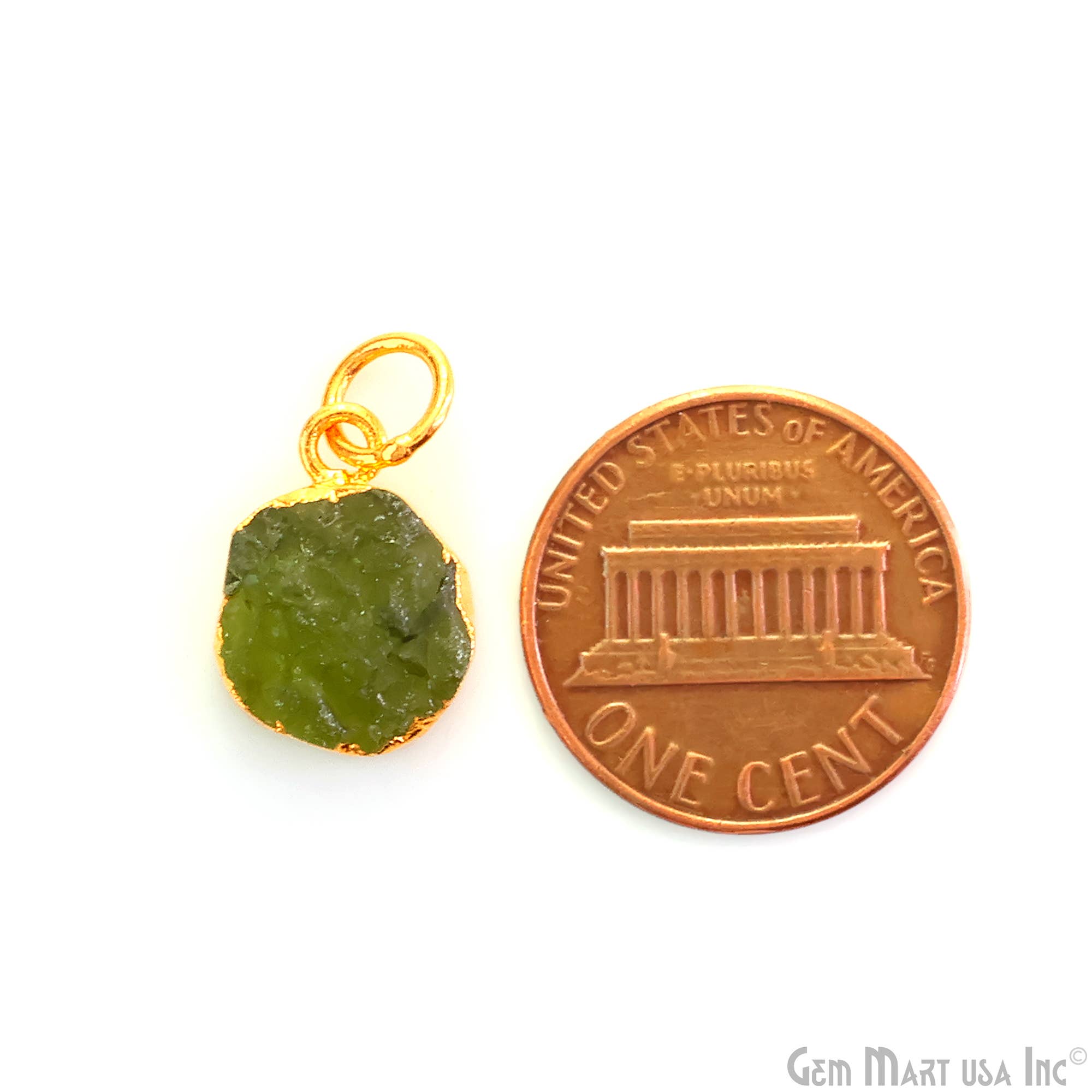 GemMartUSA - Wholesale Pendant/Charm Necklace - Rough Gemstone 16x10mm Gold Electroplated Single Bail Charm28