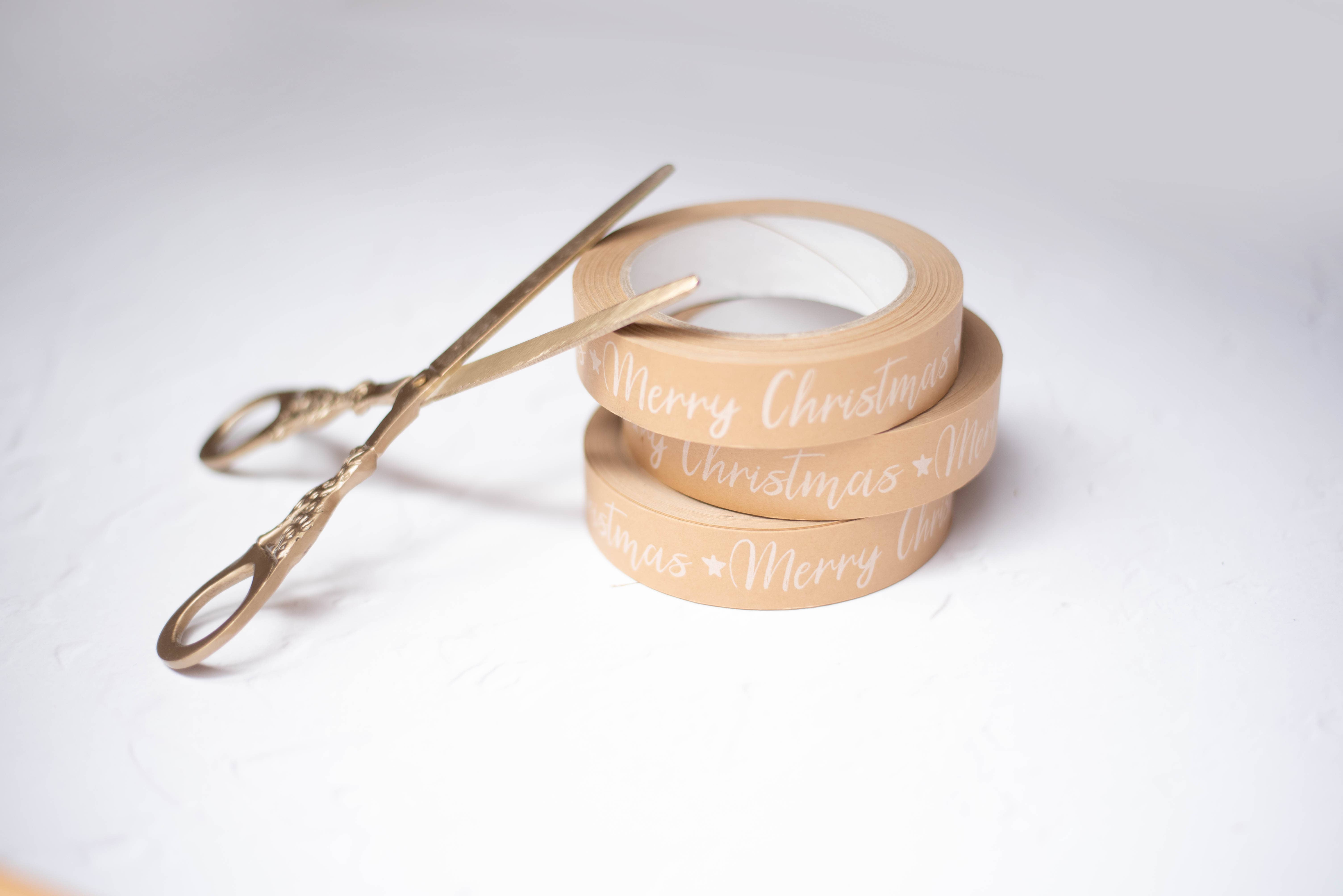 Cards and gift wrap – wholesale Tape – Merry Christmas white paper tape3