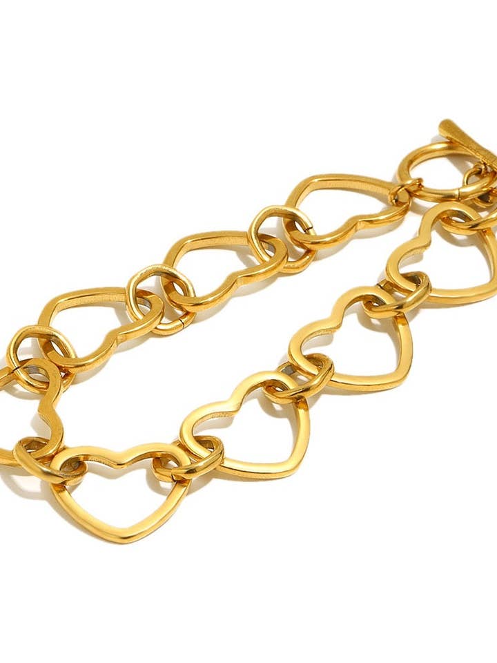 Love Links Gold Plated Waterproof Bracelet for wholesale by Wild Spirit London