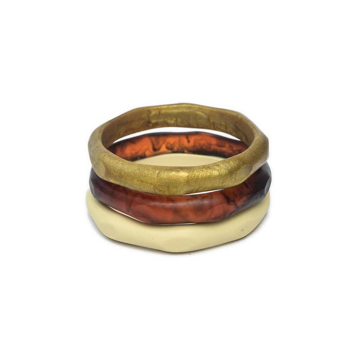 Polka Luka - Wholesale Jewellery set - Silk Road Triple Resin Bangle4