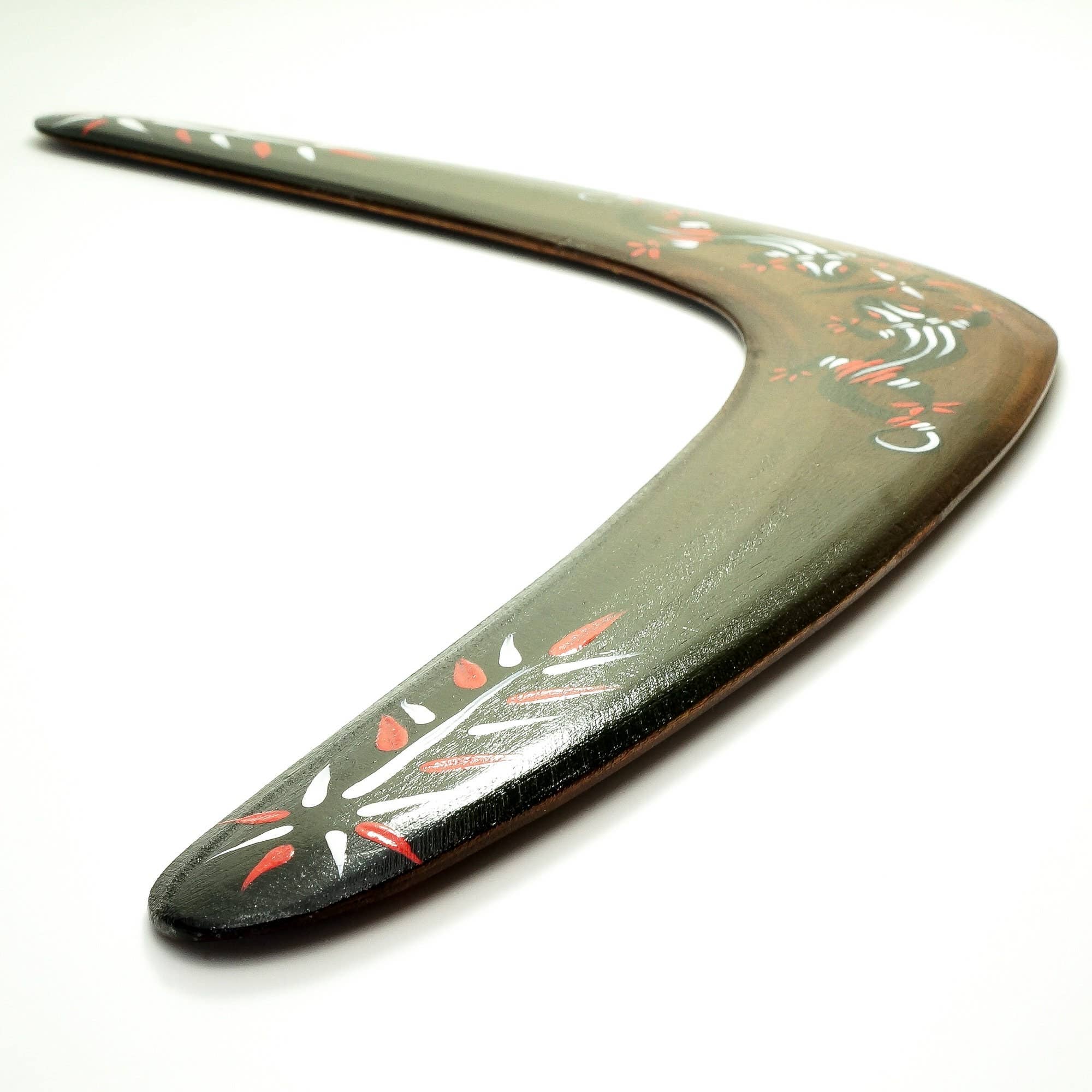 MB Wooden boomerangs - Vente Accessoires de sport - Boomerang « Lézard ». Retour de Boomerangs à vendre. Les meilleurs boomerangs en bois. Boomerang de type traditionnel. Boomerang de style aborigène.3