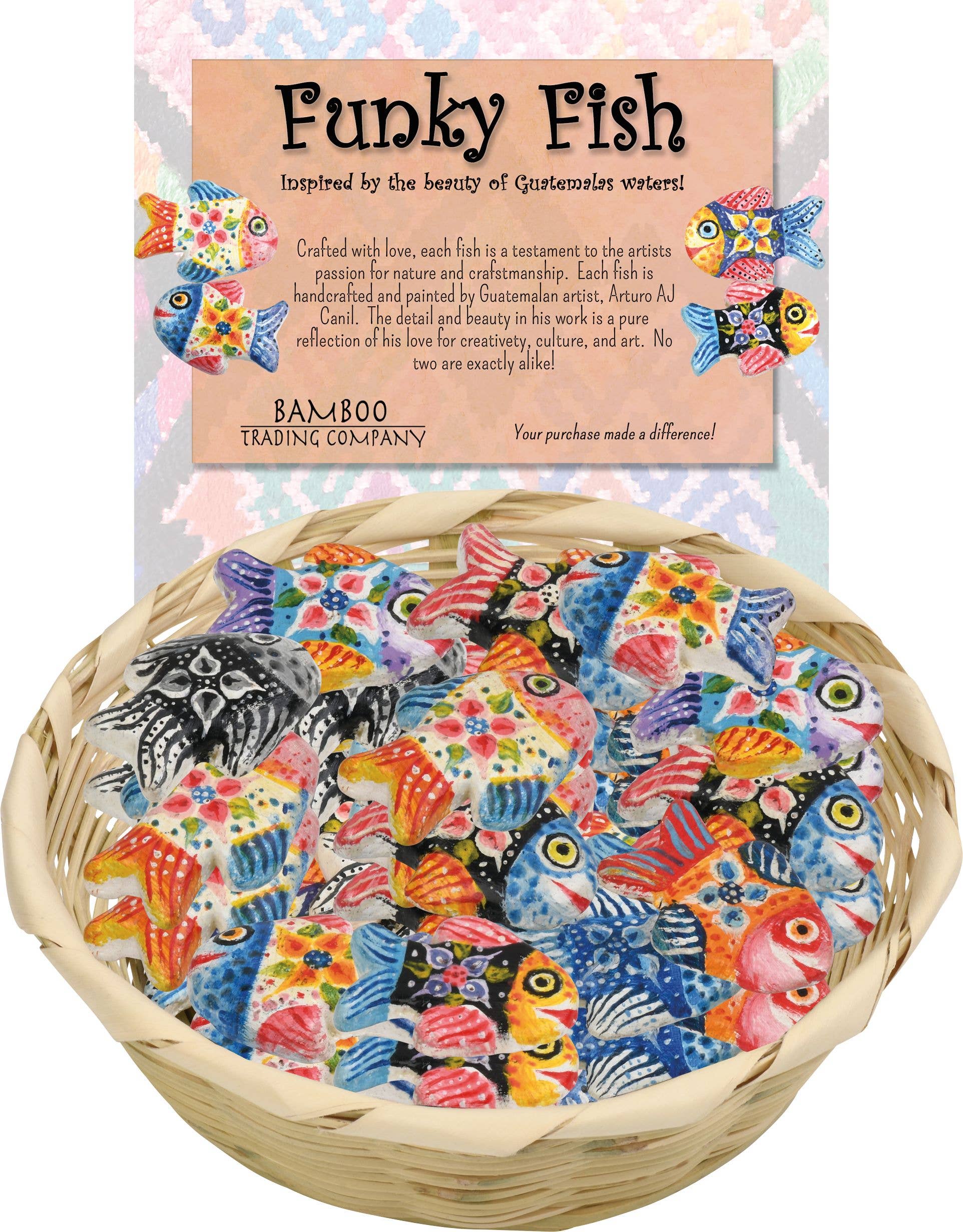 Bamboo Trading Company - Wholesale Decorative Figurine - Fish Magnet Basket