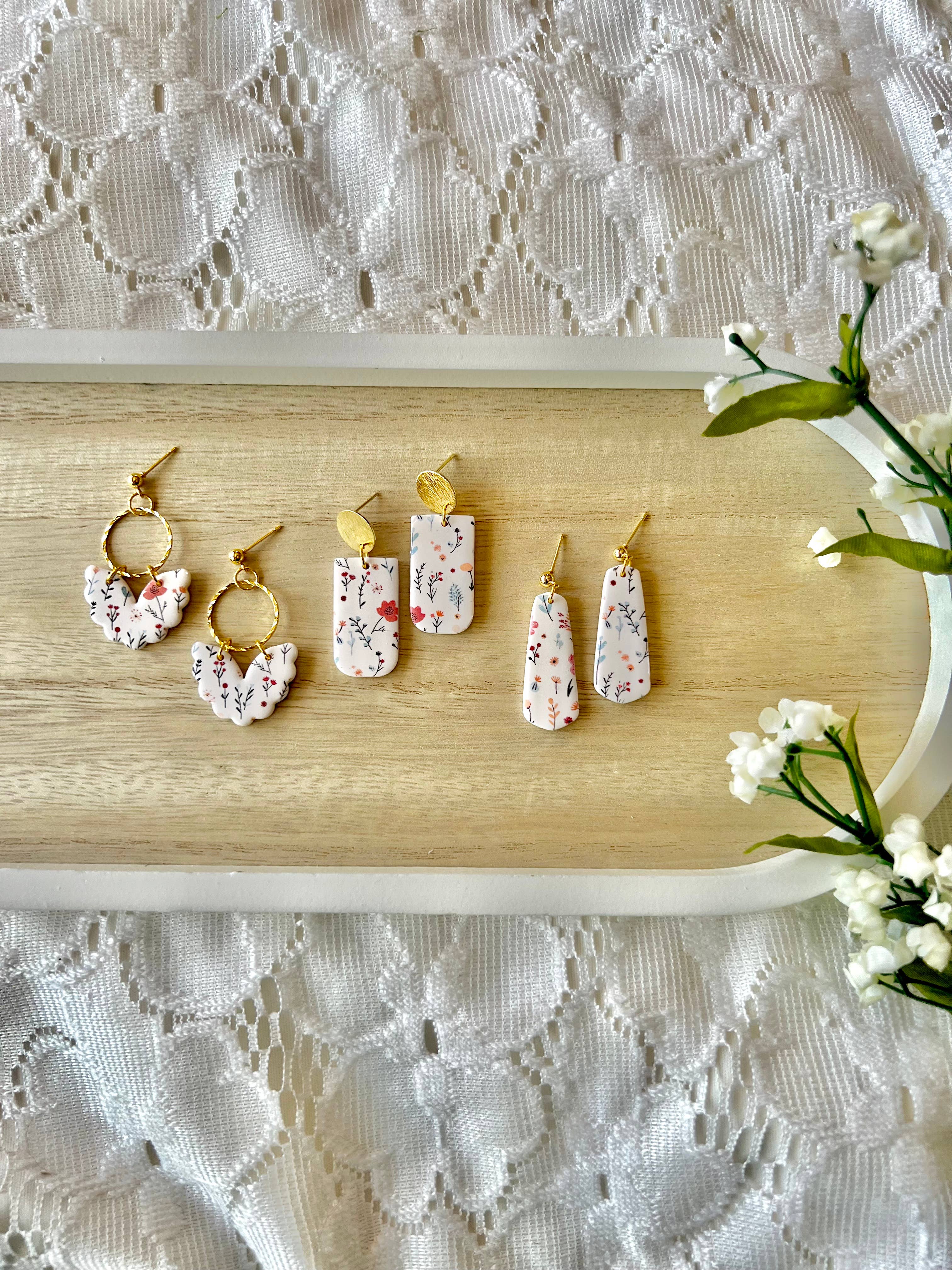 SeizeTheClayJewelry - Venta al por mayor Pendientes colgantes - Pendientes de jardín, pendientes de arcilla con flores4