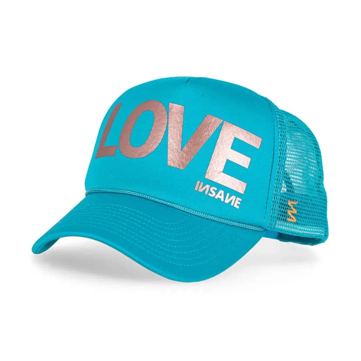 Kasket Love Trucker turkis & rosa for engroshandel hos INSANE