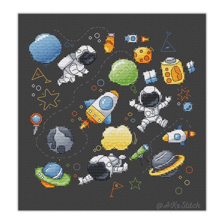 Space Adventures kruissteekkit voor wholesale door AKxStitch