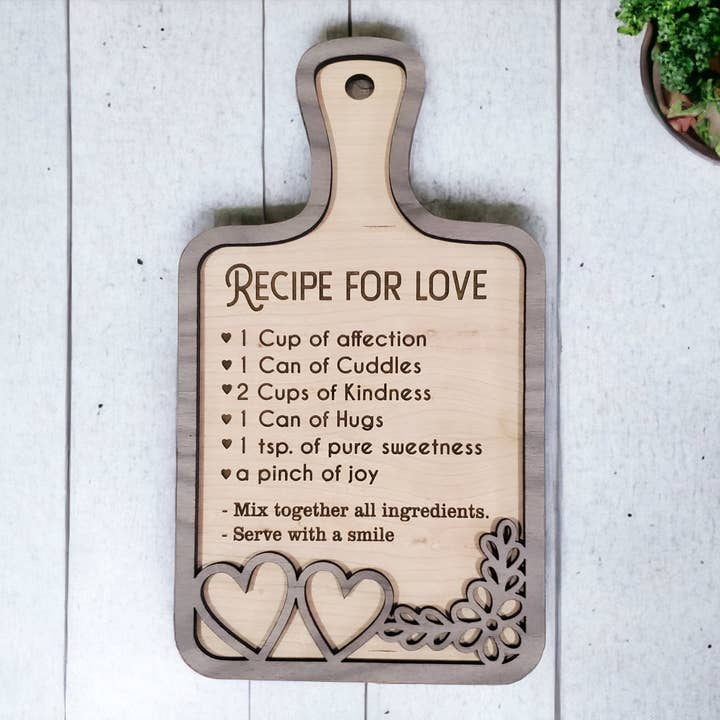 Recipe for Love Board for wholesale by Kaci's Kreations
