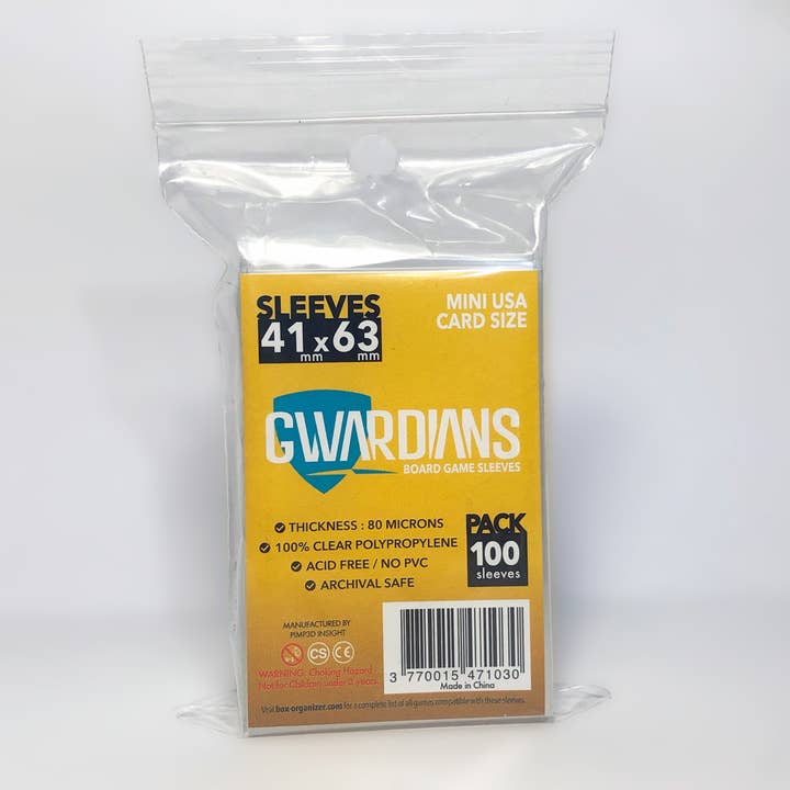 Gwardians Sleeves - Clear - Mini USA 41x63mm por atacado de Gwardians
