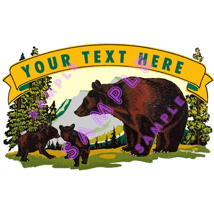 Anpassad retro/vintage stil vinylklistermärke björnar 310 för wholesale av Hilda74 Retro Designs