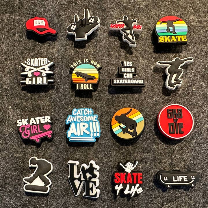 JuliesDecal - Wholesale Shoe Accessories - Pick your own Skate Skateboard Skater shoe charms