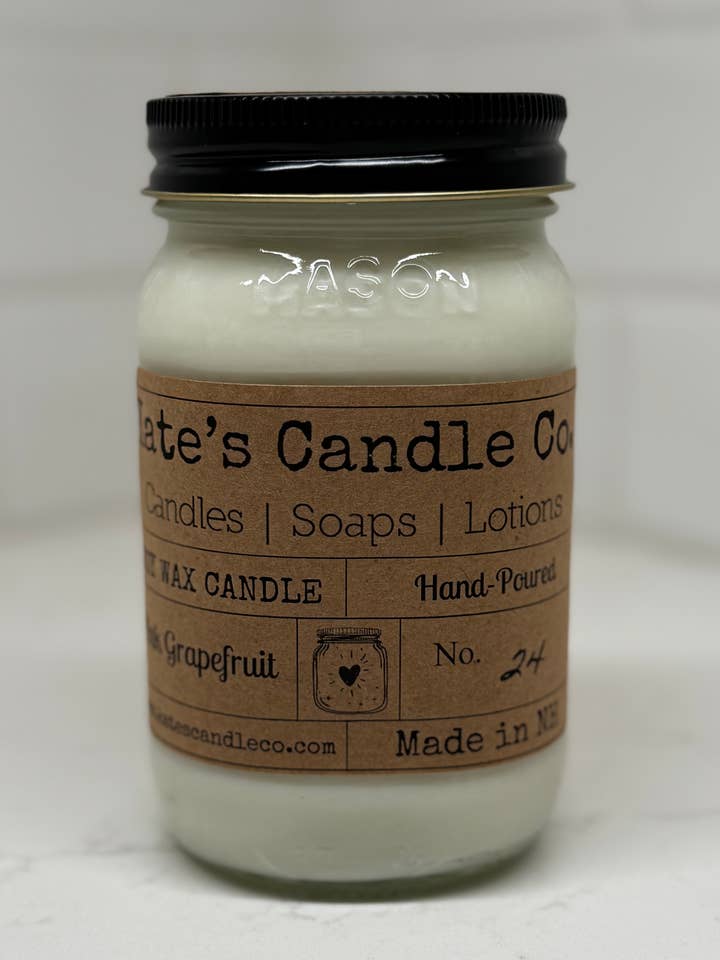 N.º 24 Pomelo Rosa | Vela en Tarro de Cristal para venta al por mayor de Kate's Candle Co