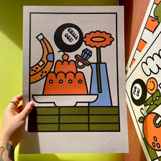 Imprimé Chill Out pour la vente par Martyna Makes