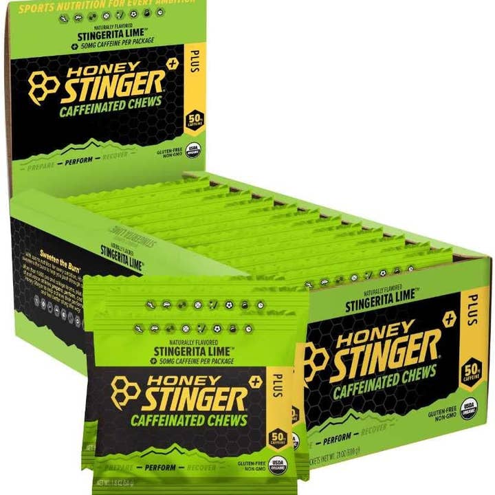One Bay Distribution - Wholesale Snack Bar - Honey Stinger Caffeinated Chews, 12 Pack, Stingerita Lime