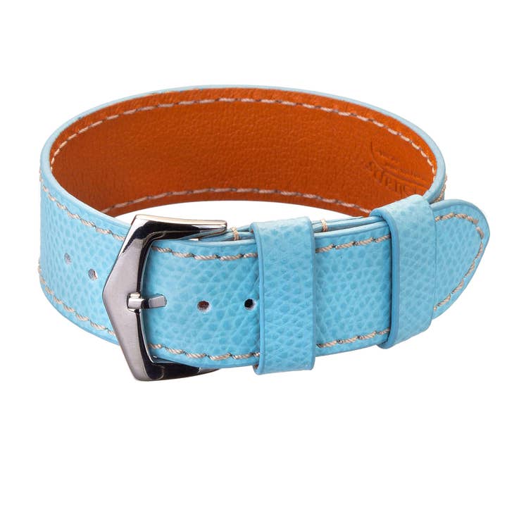 Light Blue Single Pass Watch Strap for wholesale by MilanoStraps