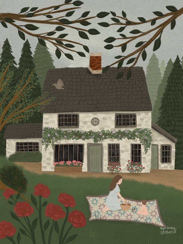 „Sommer im Gemütlichen Häuschen“ Drucke für den Großhandel von Megan Lindsey Illustration