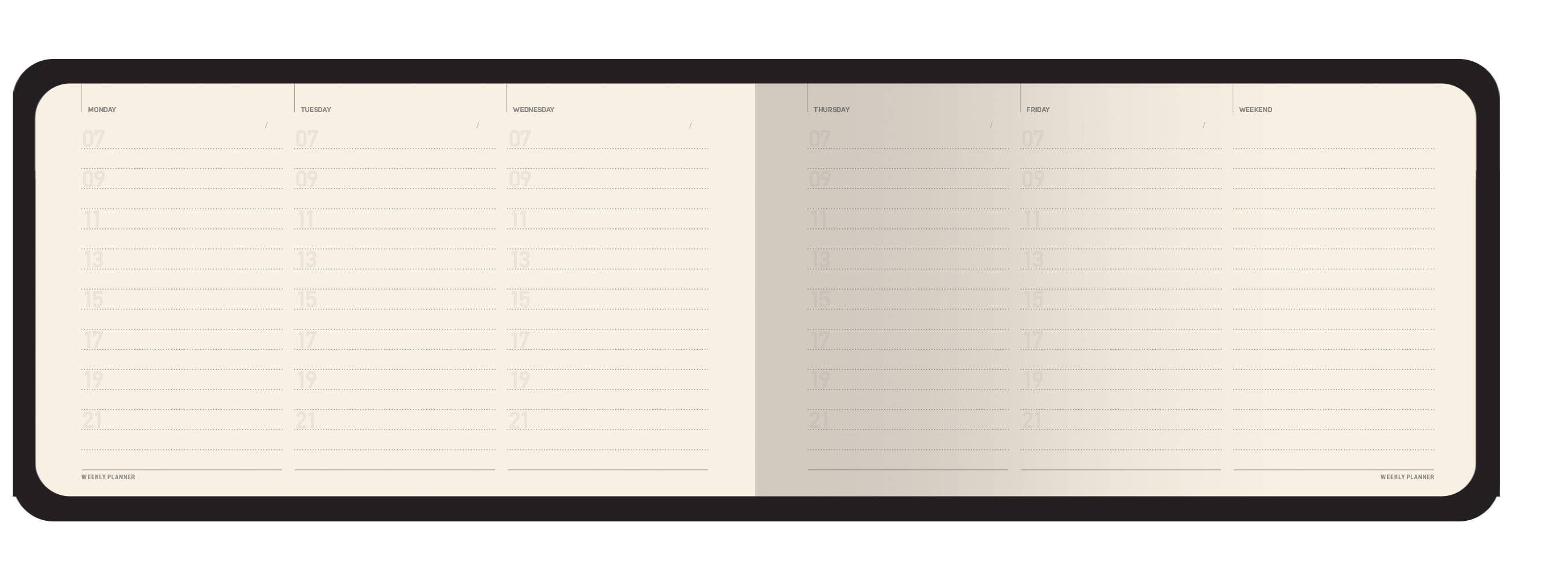 BV by Bruno Visconti - Wholesale Planner - Horizontal Vegan Leather Weekly Planner - Dream5