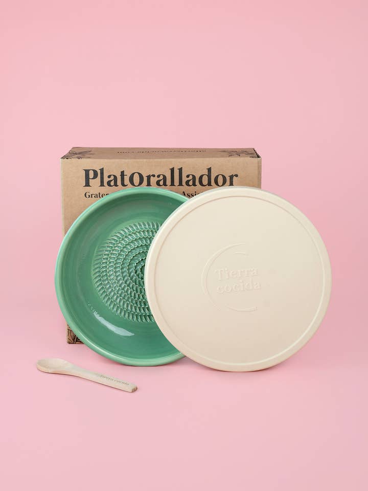 Ensemble de râpe à ail en céramique – Avec couvercle en silicone pour la vente par Alfar Tierra Cocida