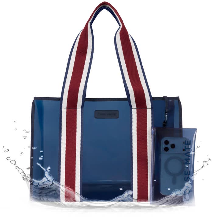 Case-Mate Navy Rugby Stripe Jelly Tote Bag for wholesale by Case-Mate