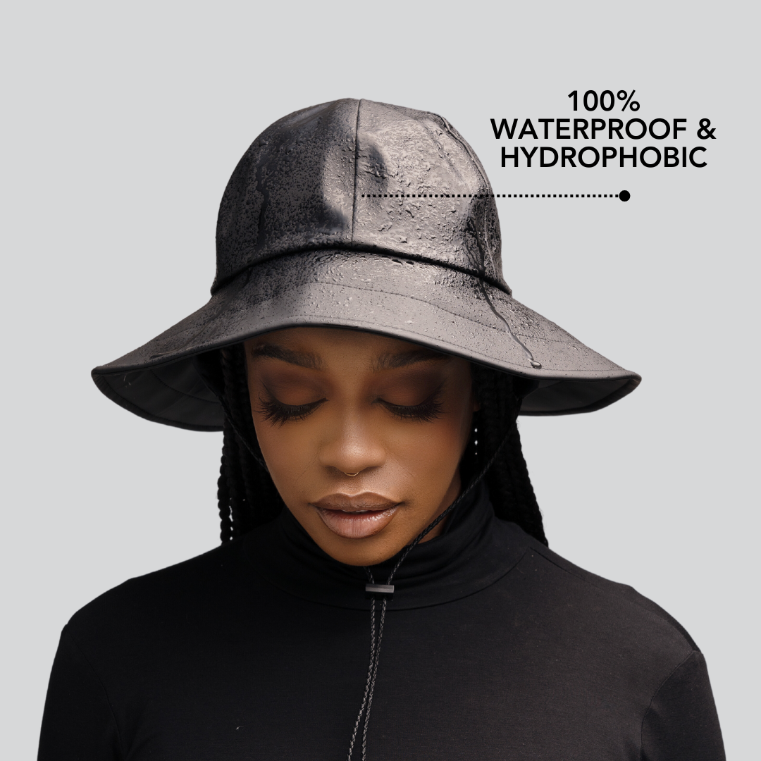 Hairbrella - Wholesale Bucket Hat - Women's - Satin-Lined, Waterproof Sou'wester Rain Hat6