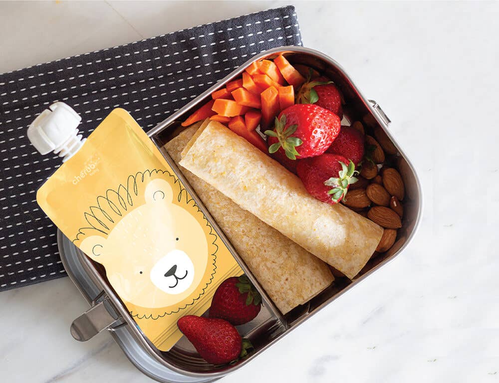 Cherub Baby - Wholesale Food Storage Wrap/Bag - Reusable Baby Food / Yoghurt Pouches | Bundle Kit | Dusty Rose & Sand2