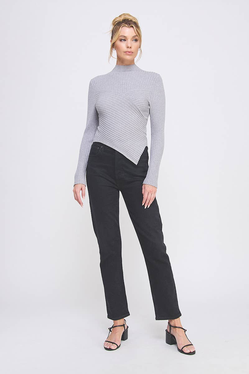 Allie Rose - Wholesale Knit Top - Women's - Fine Gauge Asymmetrical Mock Neck7