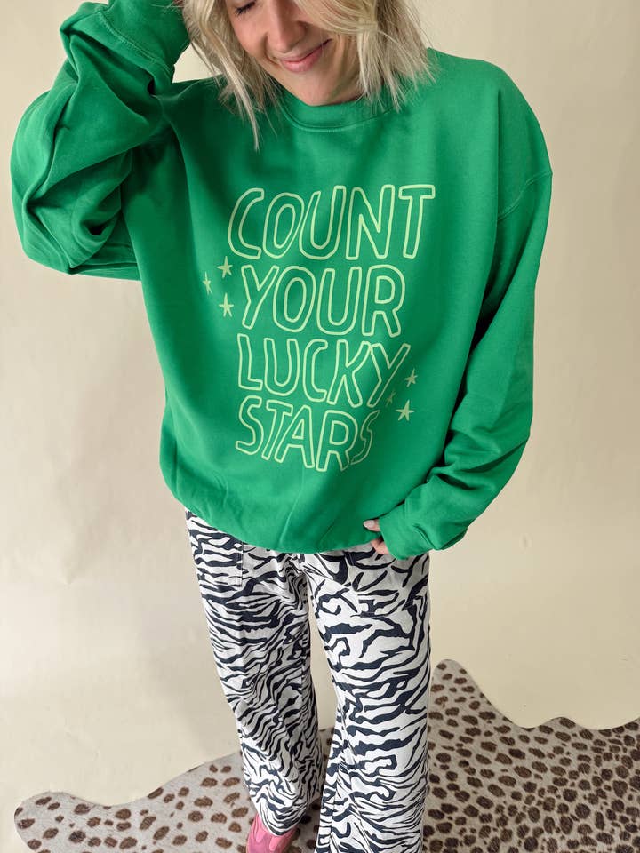 Count Your Lucky Stars Crewneck for wholesale by Jules Co
