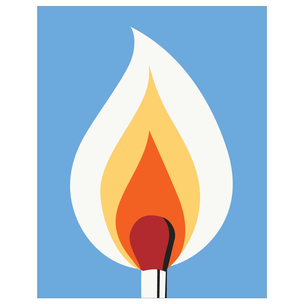 Fridgedoor - Wholesale Everyday Greeting Card - 5'' x 7'' Colorful Flaming Lit Match Greeting Card0