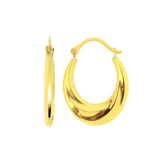 14K Yellow Gold Oval Back to Back Hoop Earring
for wholesale by Elise jewelry
