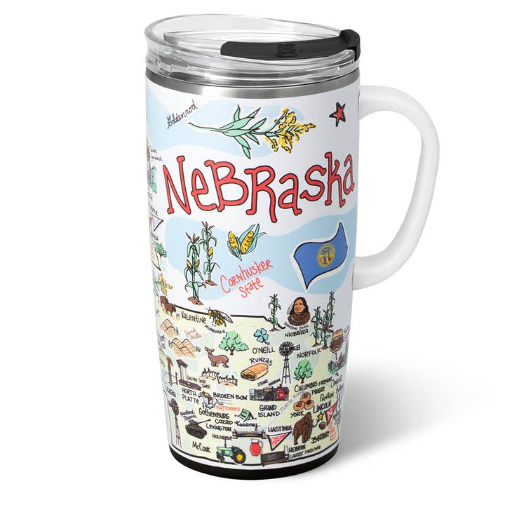 Nebraska Travel Mug (22oz) for wholesale by Swig Life