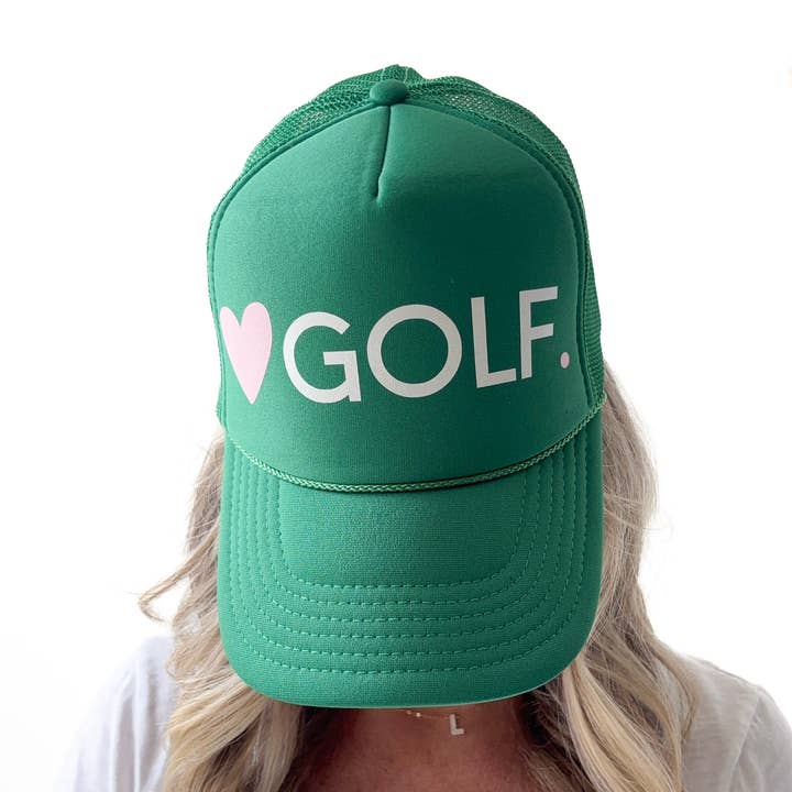 Heart GOLF Mid Profile Trucker Hat for wholesale by The Après Allstars