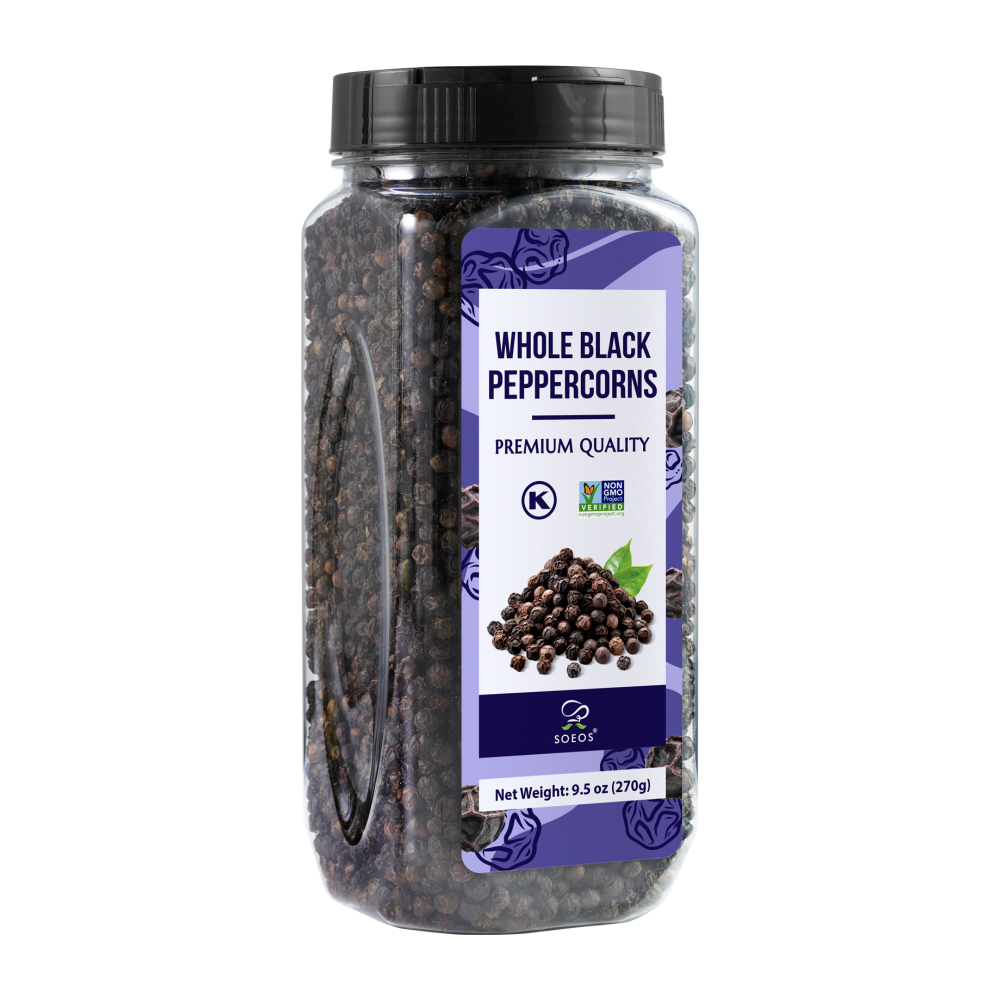 soeos – wholesale Pepper/peppercorns – Whole Black Pepper, 9.5 Ounce (270g)2