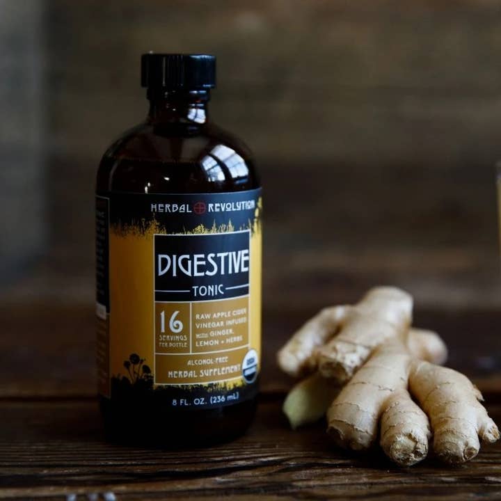 Herbal Revolution Farm + Apothecary - Wholesale Tincture - Digestive Tonic: Raw ACV w/Mother Digestive + Detox Support