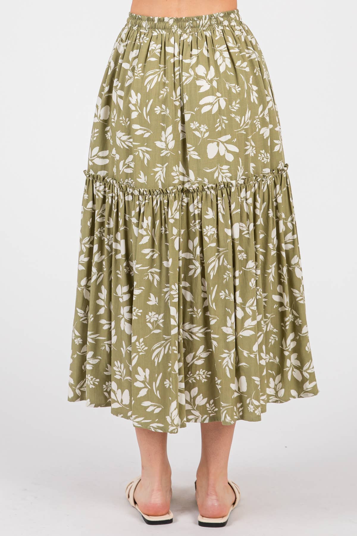 Final Touch – Engroshandel Nederdel - Dame – Printet lagdelt midinederdel med slids - VS308610