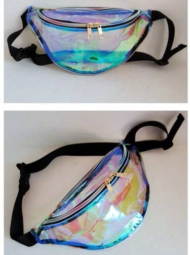 Western Fashion - Wholesale Belt Bag - Unisex - HOLOGRAPHIC SEE-THROUGH FANNY PACK1