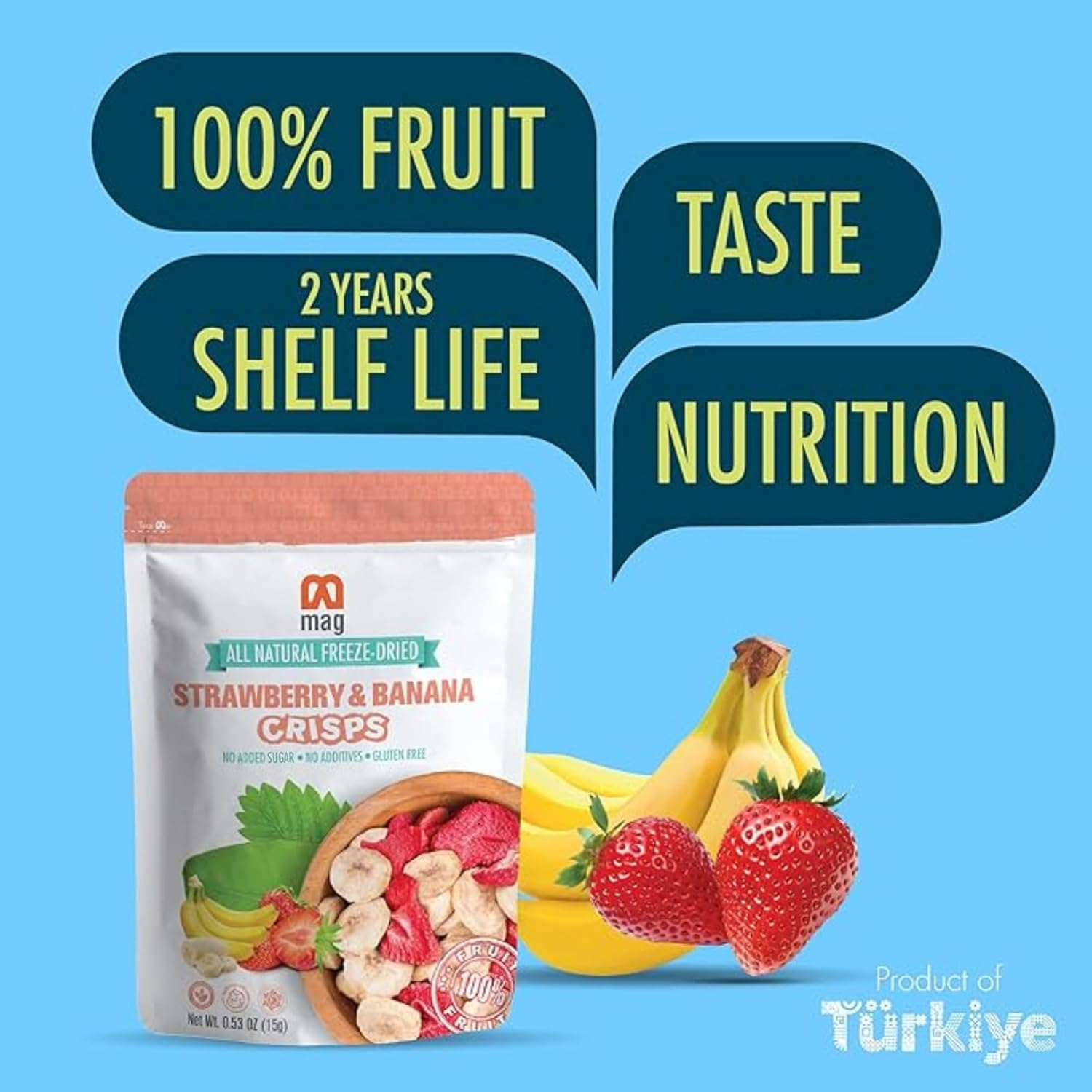 MAG - Wholesale Dried/Dehydrated Fruit - MAG Freeze Dried Fruit Snacks Strawberry Banana Snack Candy4